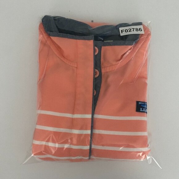 LL Bean Rugby Henley Shirt Sweatshirt Womens 2X Orange Multicolor Stripe - Picture 10 of 10